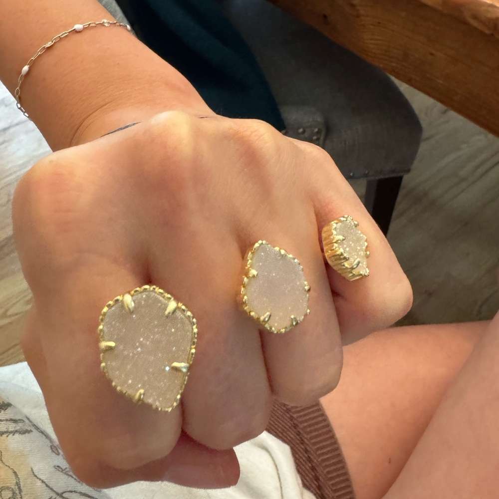 Kendra Scott Gold and Cream Statement Rings